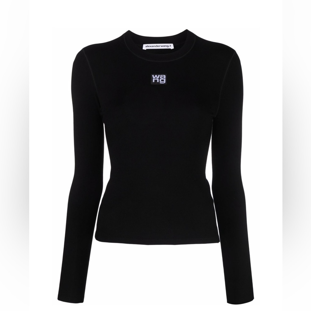 Alexander Wang Logo-Patch Long Sleeved T-Shirt